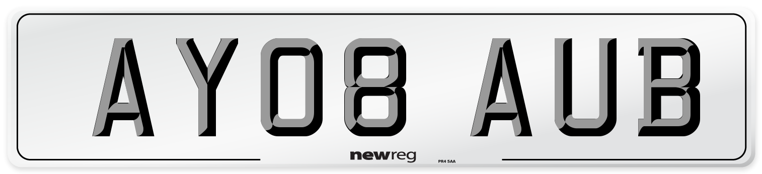 AY08 AUB Number Plate from New Reg